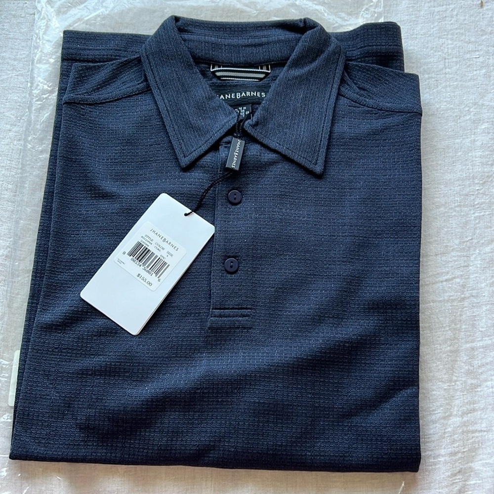 Jhane Barnes Silk Polo Shirt Size S